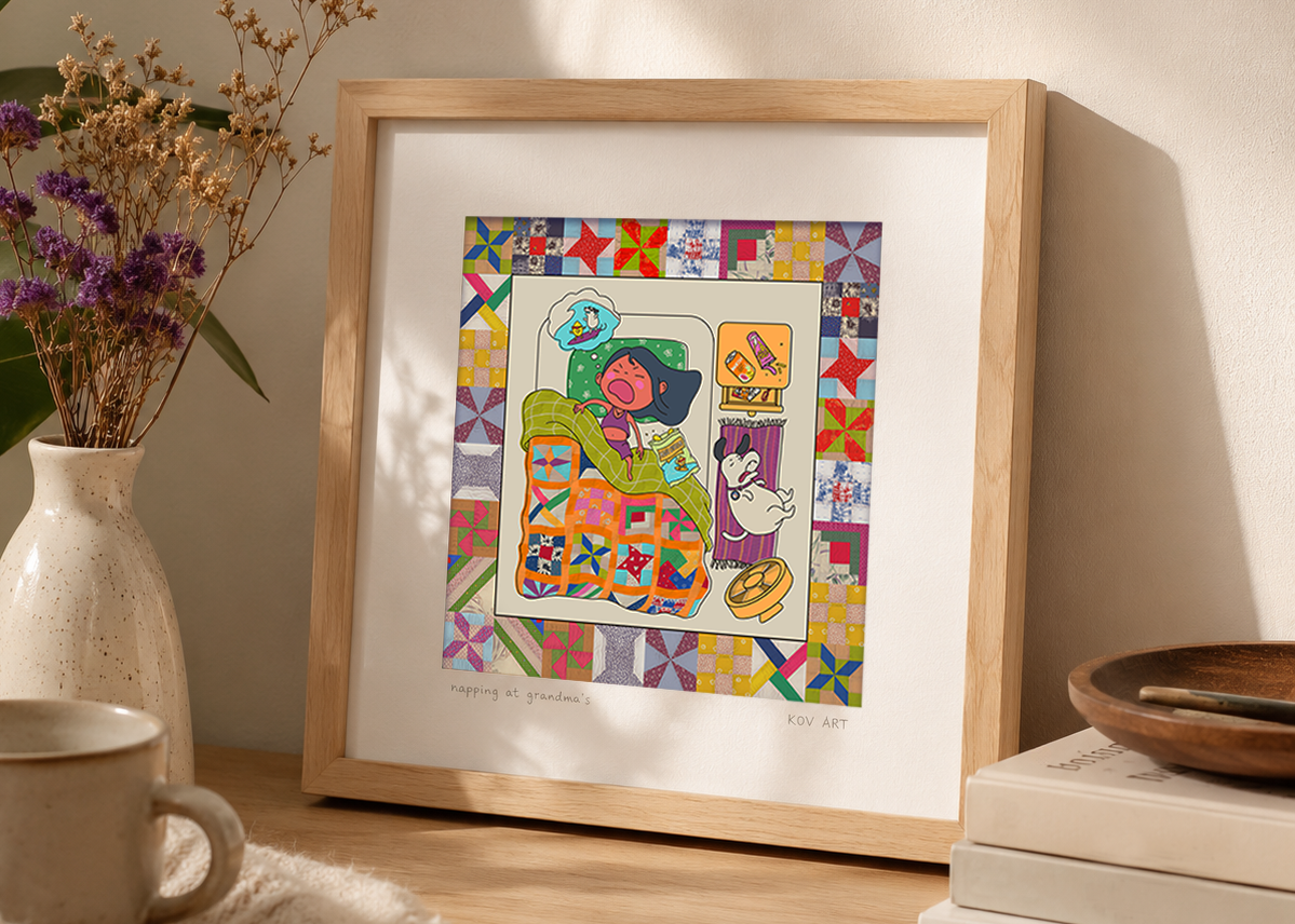Napping at Grandma's House - 5x5 Art Print